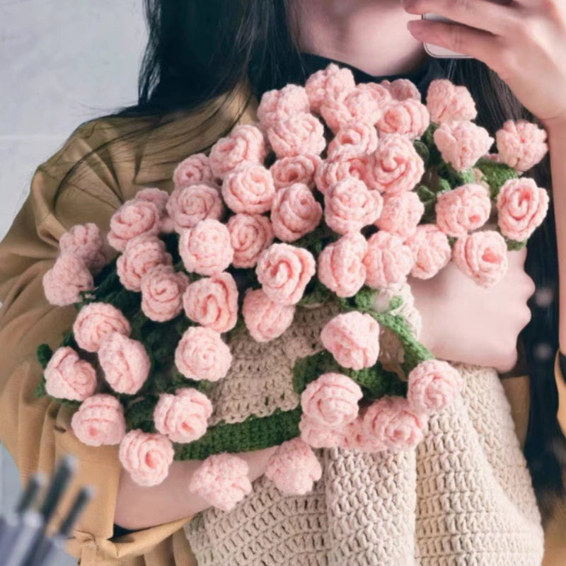Crocheted Flower Bouquet Blanket for Romantic Gifting