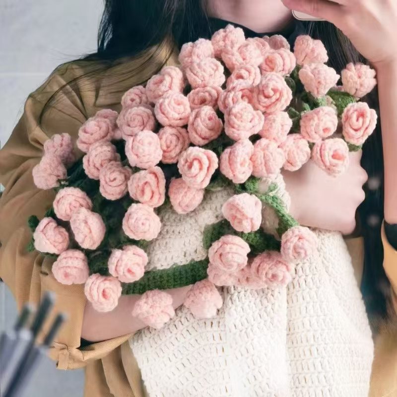 Crocheted Flower Bouquet Blanket for Romantic Gifting