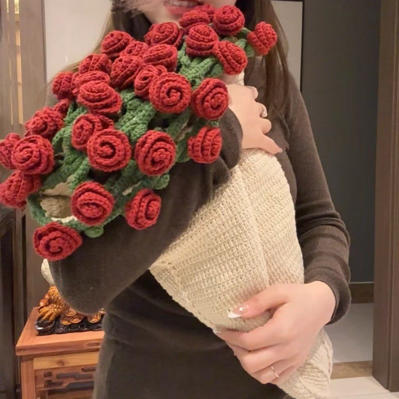 Crocheted Flower Bouquet Blanket for Romantic Gifting