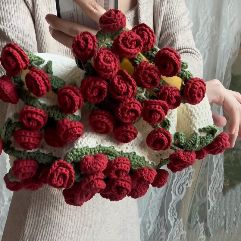 Crocheted Flower Bouquet Blanket for Romantic Gifting