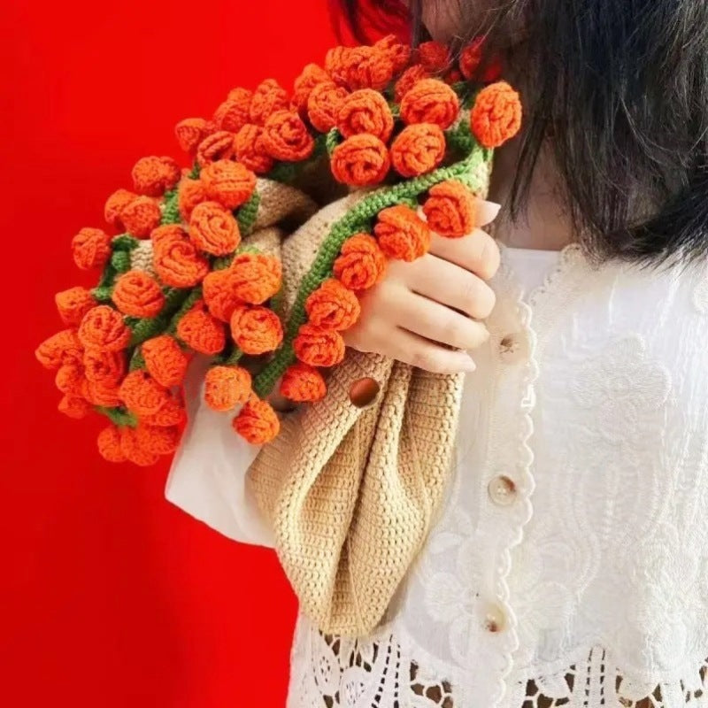 Crocheted Flower Bouquet Blanket for Romantic Gifting