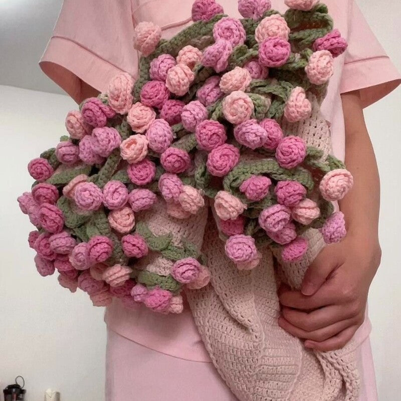 Crocheted Flower Bouquet Blanket for Romantic Gifting