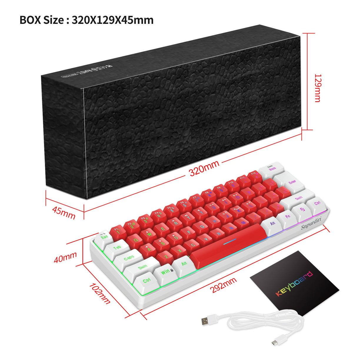 61-Key Compact RGB Gaming Keyboard for Small Desks