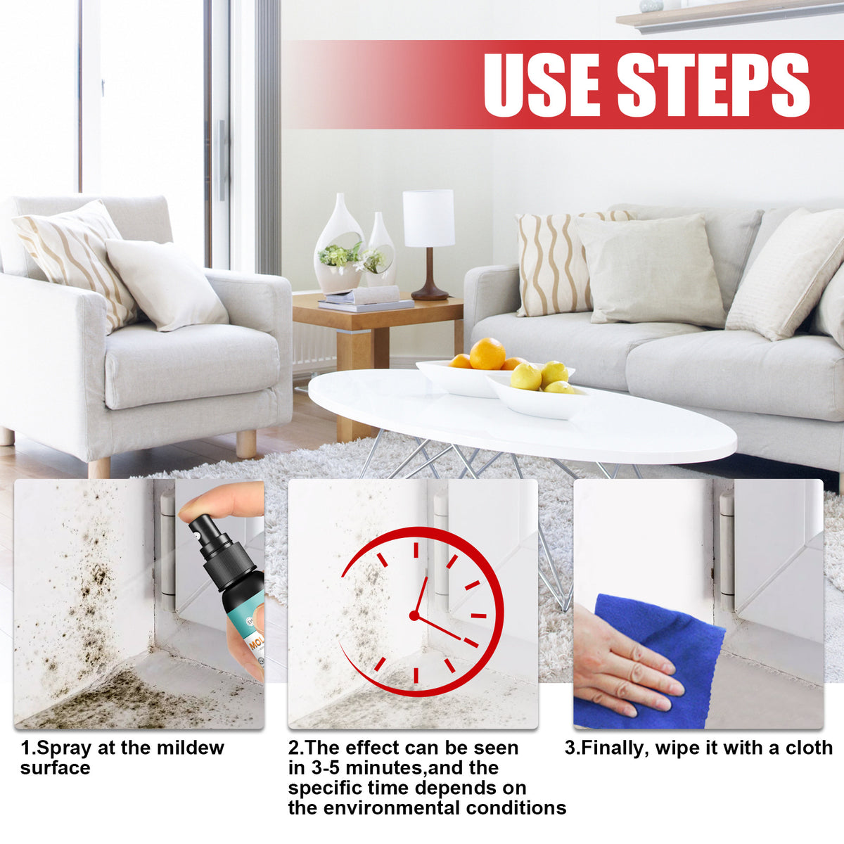Mildew Remover Spray for Fast Effective Surface Cleanup