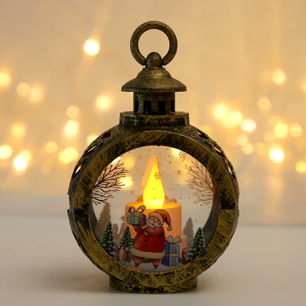Christmas Lantern With Warm Flickering Candlelight