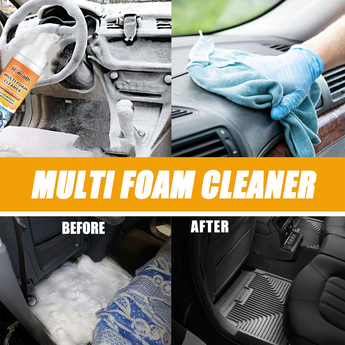 Car Interior Foam Cleaner for Deep Stain Removal Kit