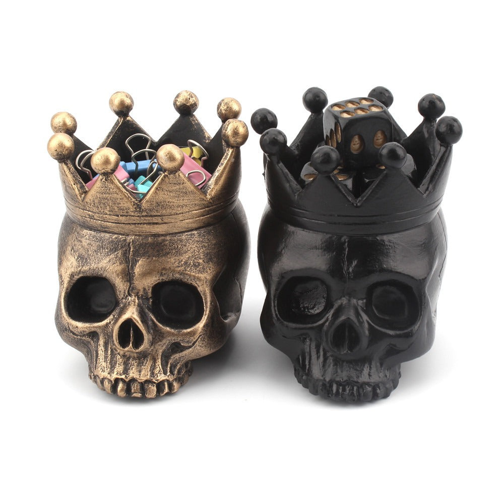 Gothic Skull Crown Candle Holder for Halloween Decor