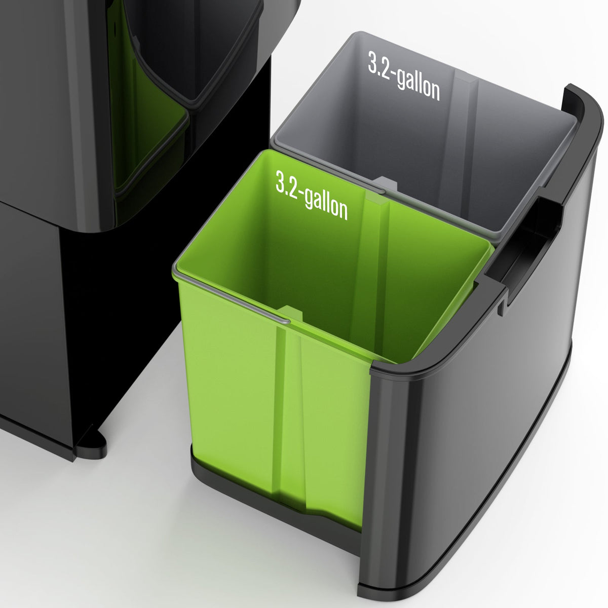 Hands-Free 62L Sensor Trash Can with Two Compartments