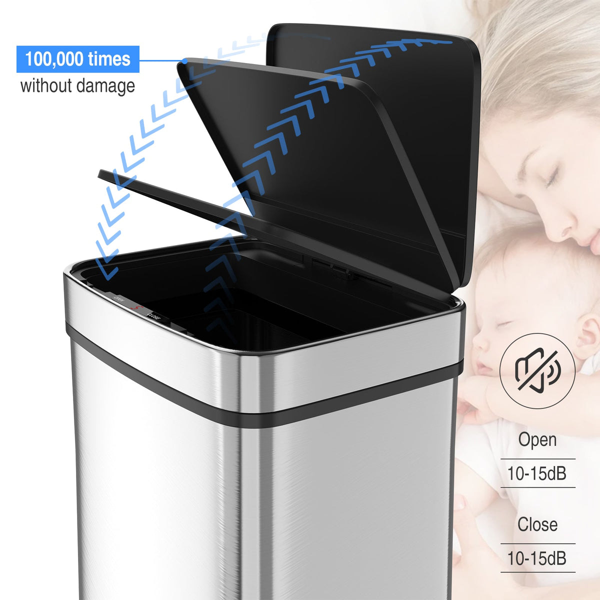 Kitchen Trash Can with Dual Compartments for Recycling