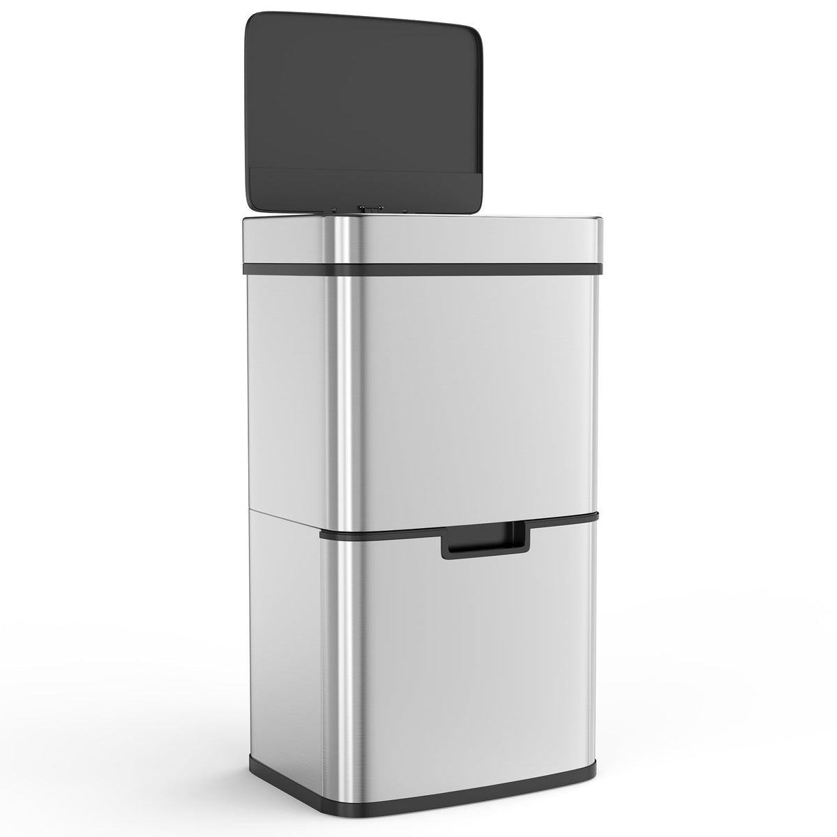 Kitchen Trash Can with Dual Compartments for Recycling