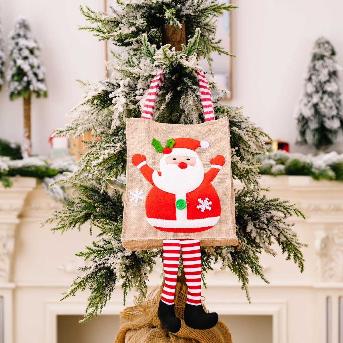 Christmas Gift Tote Bags for Kids, Reusable Holiday Decor