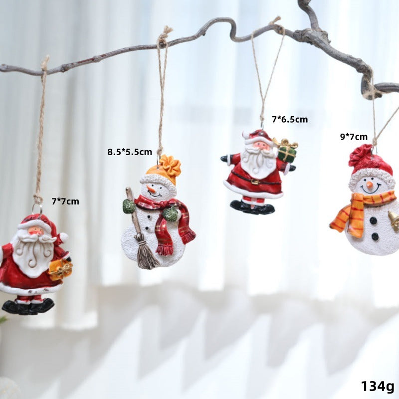 Vintage Santa Snowman Christmas Ornament Set for Trees