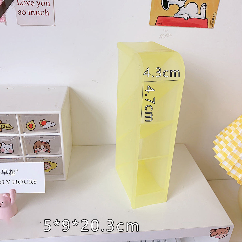 Four-Grid Slanted Desk Organizer for Pens and Brushes