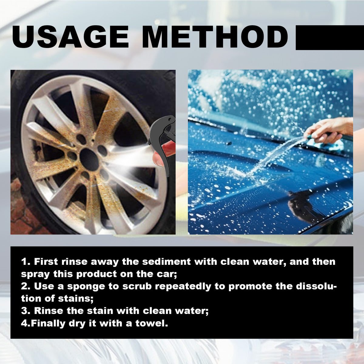 Iron Powder Remover Spray for Paint-Safe Rust Care