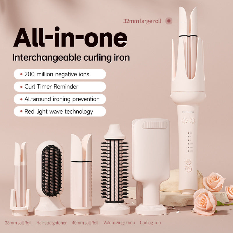 7-in-1 Automatic Curling Wand with Interchangeable Barrels