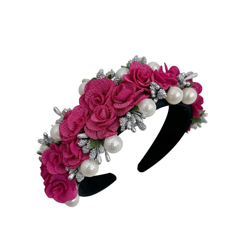 Baroque Pearl Flower Headband For Glamorous Style