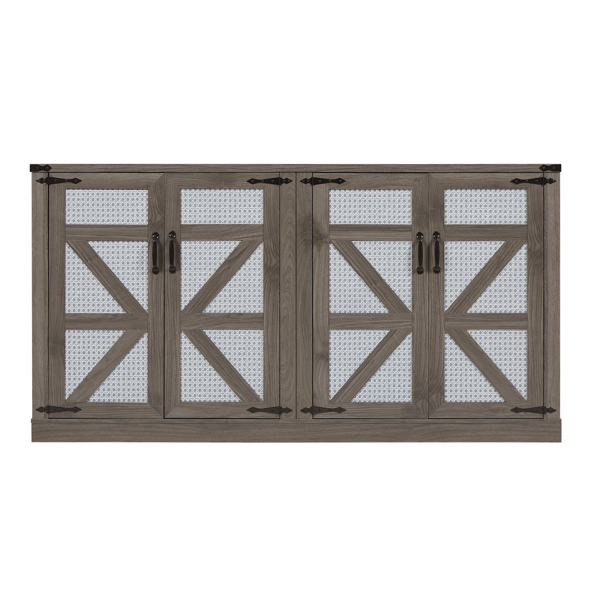 65-Inch Farmhouse Sideboard with Barn Doors and Storage
