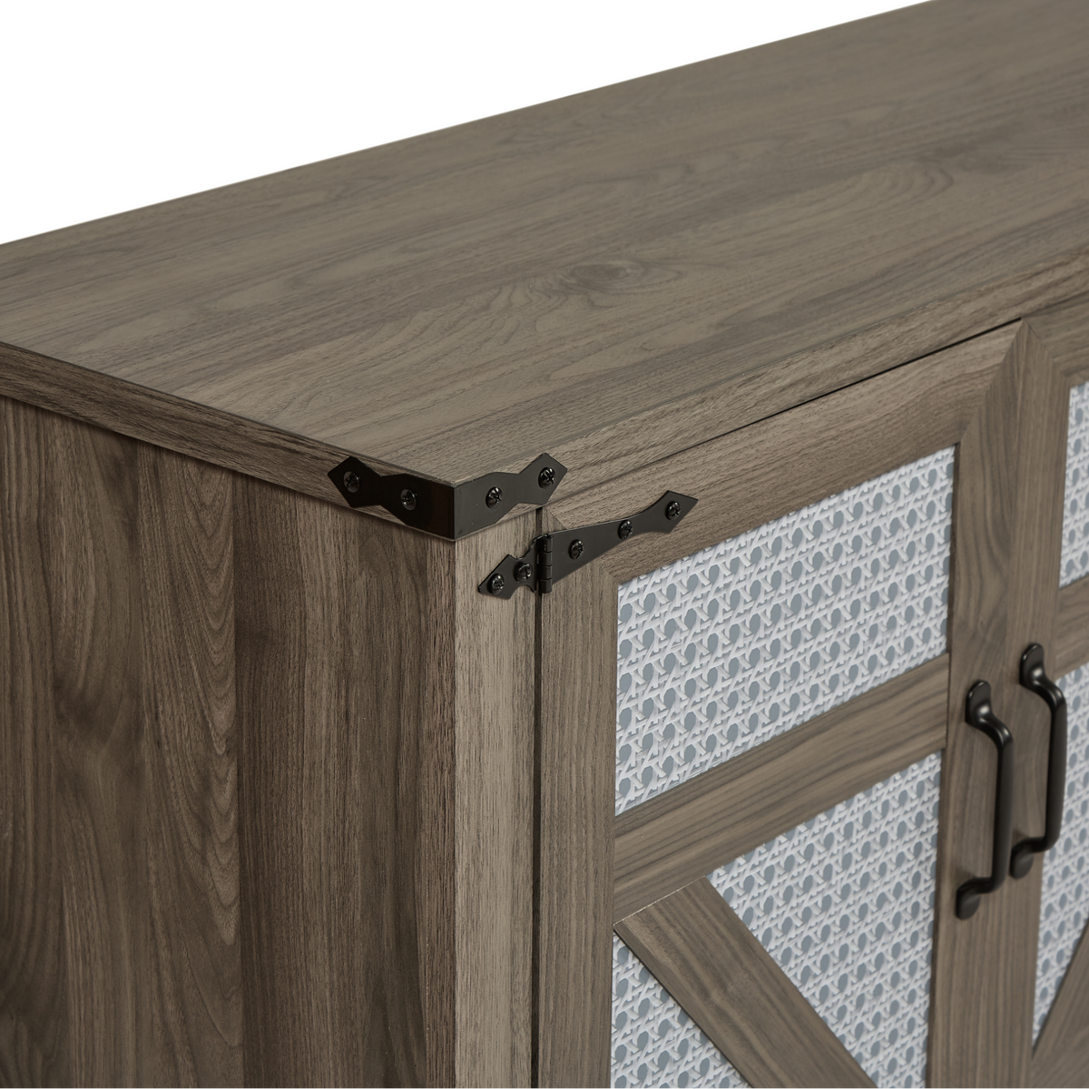 65-Inch Farmhouse Sideboard with Barn Doors and Storage