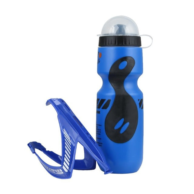 Bike Water Bottle with Cage, 650ml Secure Hold