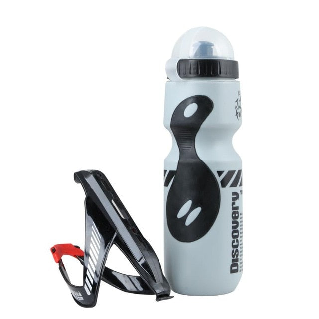 Bike Water Bottle with Cage, 650ml Secure Hold