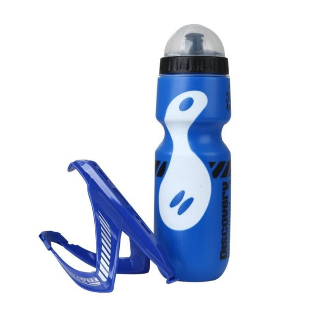 Bike Water Bottle with Cage, 650ml Secure Hold