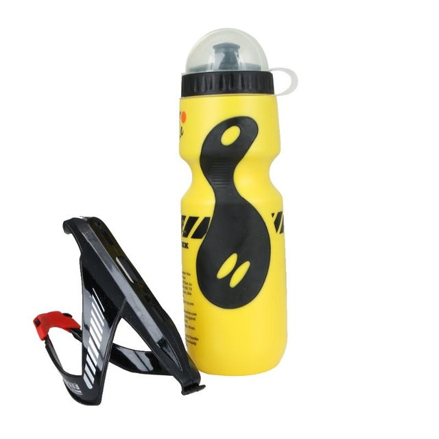 Bike Water Bottle with Cage, 650ml Secure Hold