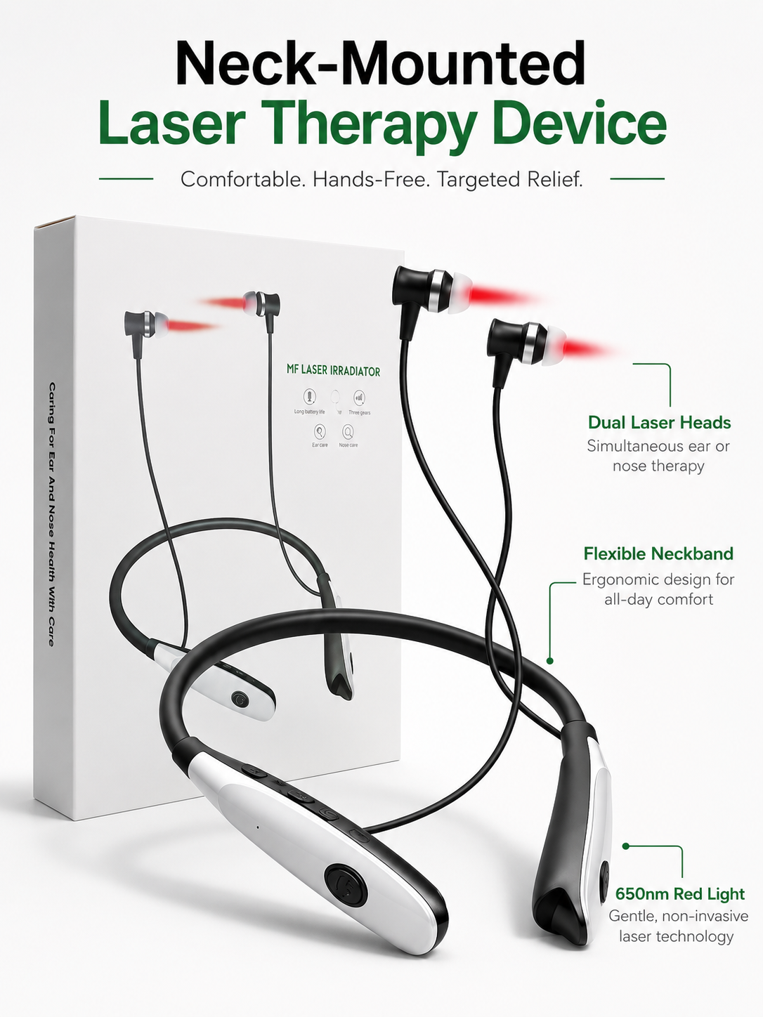 650nm Laser Therapy Device — Nasal & Ear Canal Relief
