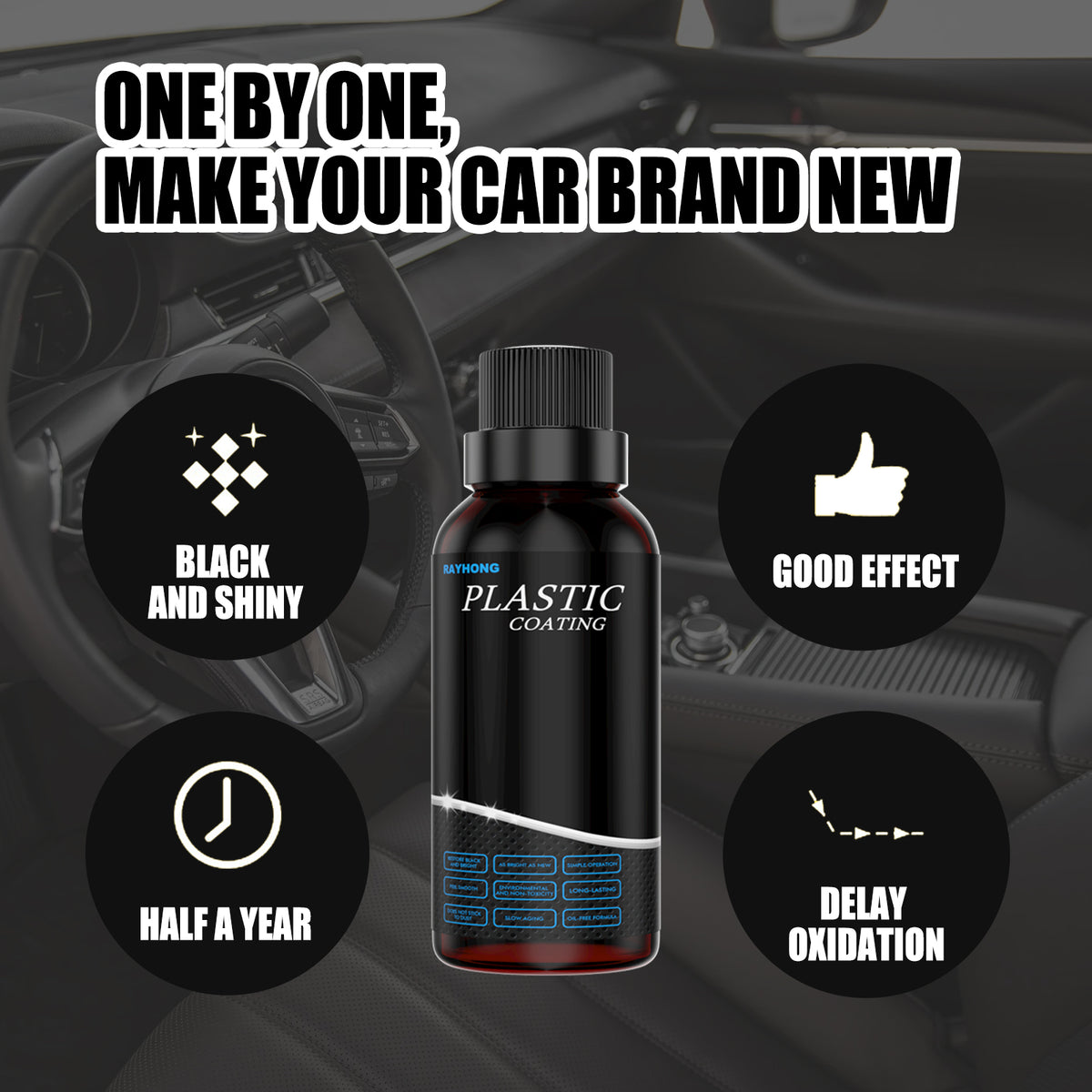 Automotive Plastic Restorer for Faded Trim & Panels