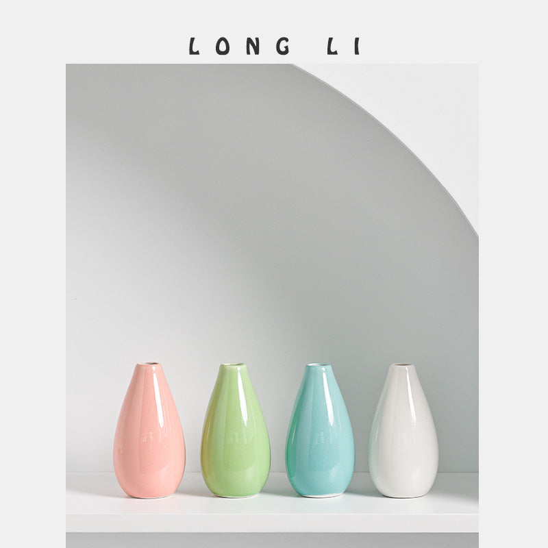 Pastel Ceramic Mini Vase for Desk and Shelf Decor