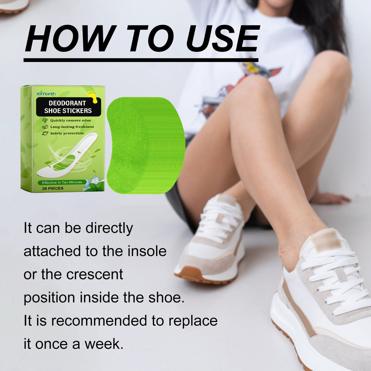 Deodorant Shoe Stickers for All-Day Fresh, Odor-Free Shoes
