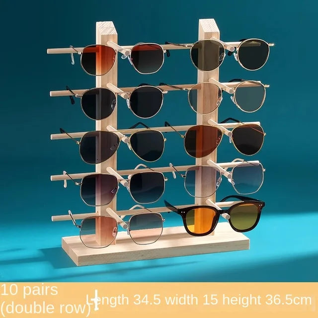 Solid Wood Glasses Display Rack for Eyewear Storage