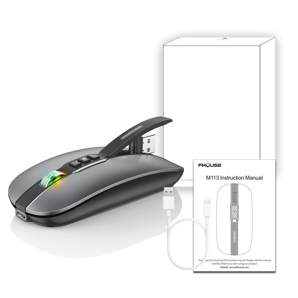 Silent Wireless Mouse with Volume Control, 2.4G & Bluetooth
