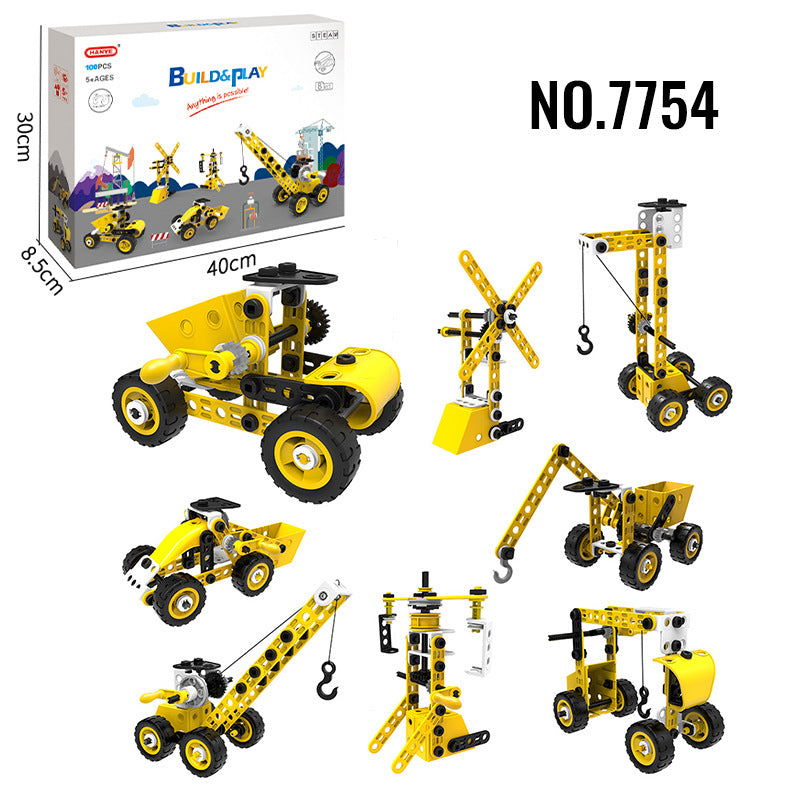 Kids Building Blocks STEM Set for Creative Vehicle Play