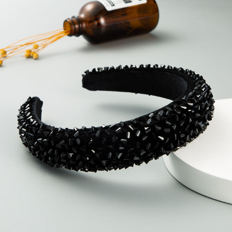 Beaded Headband With Hand-Stitched Baroque Sparkle