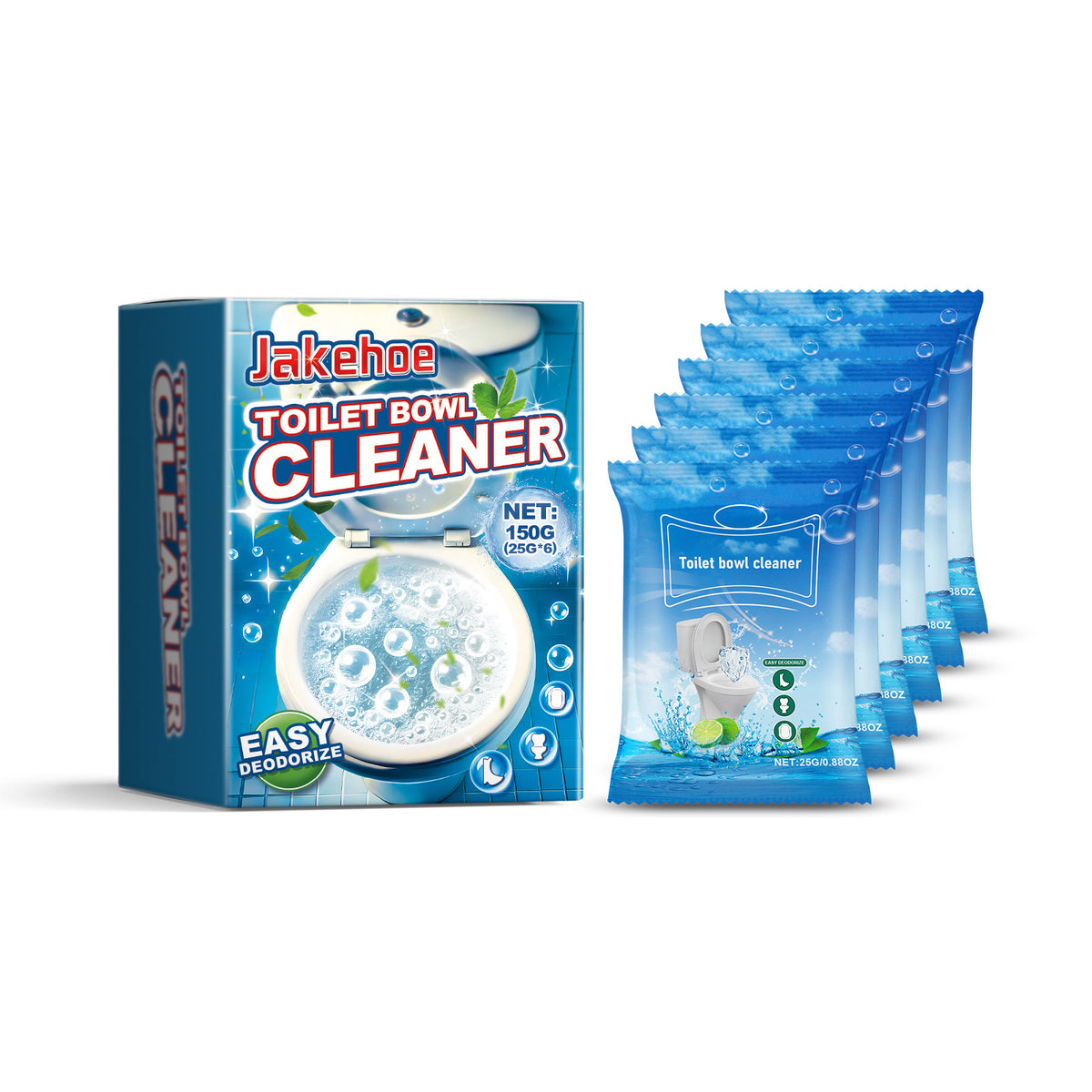 Toilet Cleaning Powder Sachets for Stains and Odor