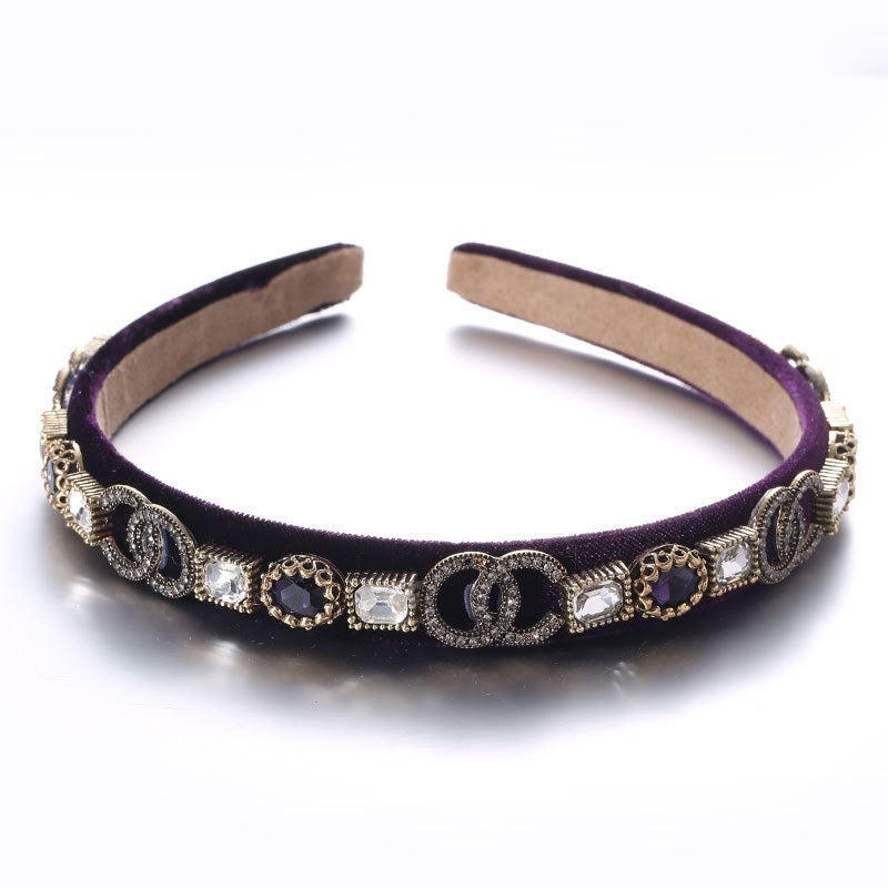 Crystal Velvet Headband for Effortless Elegant Styling