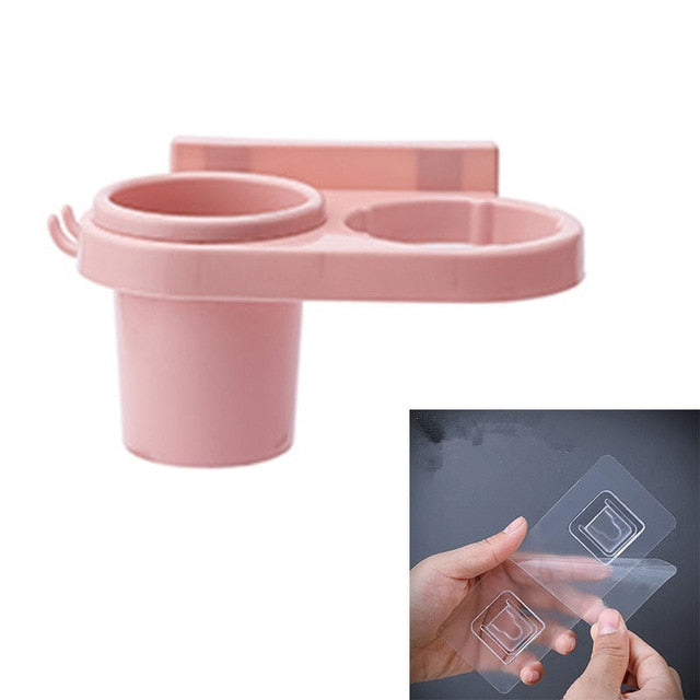Wall Mounted Hair Dryer Holder Bathroom Storage Rack