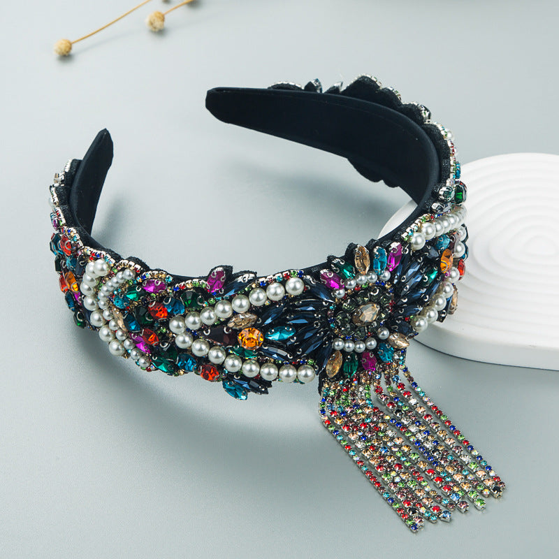 Pearl Tassel Hair Hoop for Elegant Statement Style