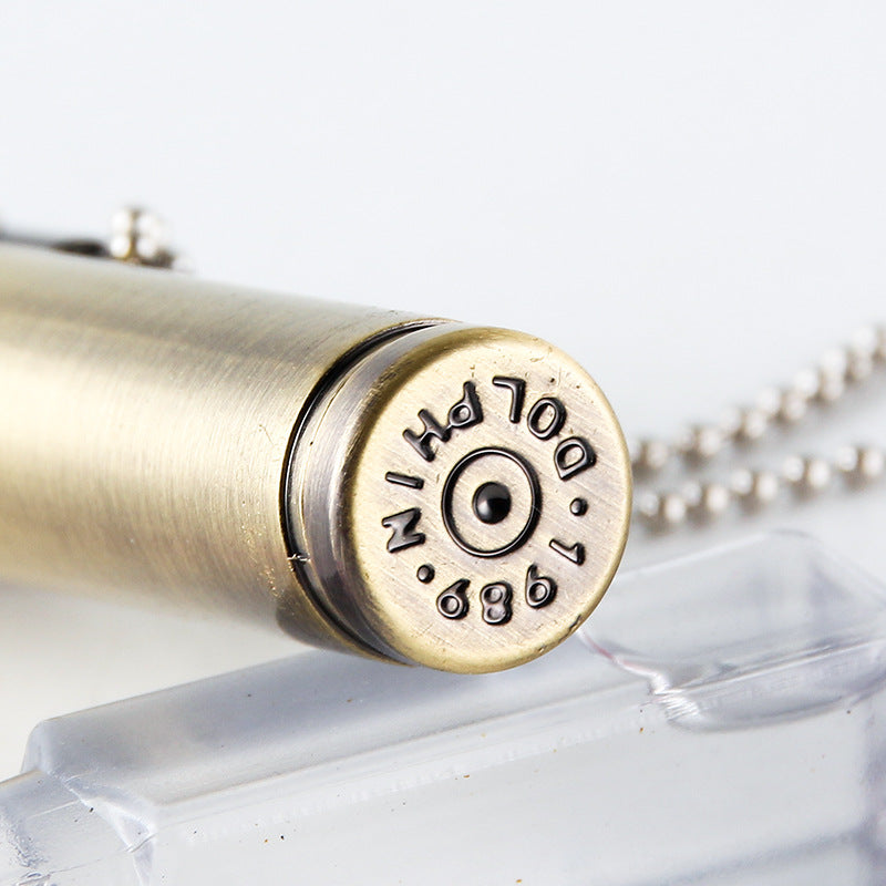 Windproof Metal Bullet Lighter with Hanging Chain Gift
