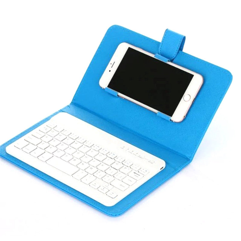 Bluetooth Keyboard Phone Case with PU Leather Folio