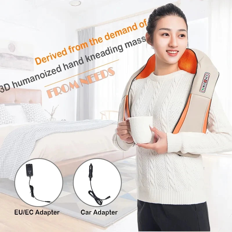 Shiatsu Neck Shoulder Massager Shawl with Heat