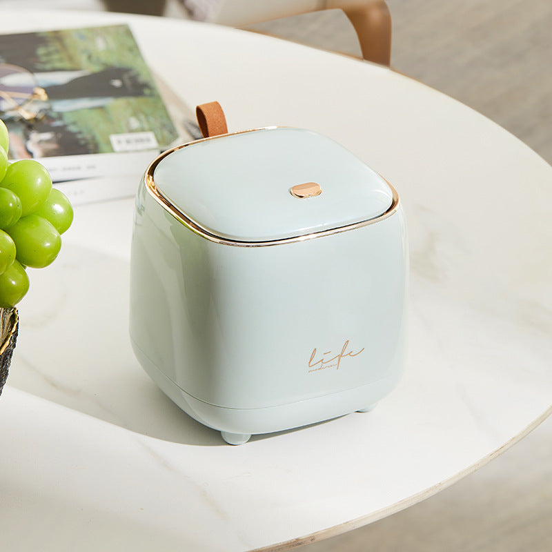 Press-to-Open Square Trash Can for Desk & Coffee Table
