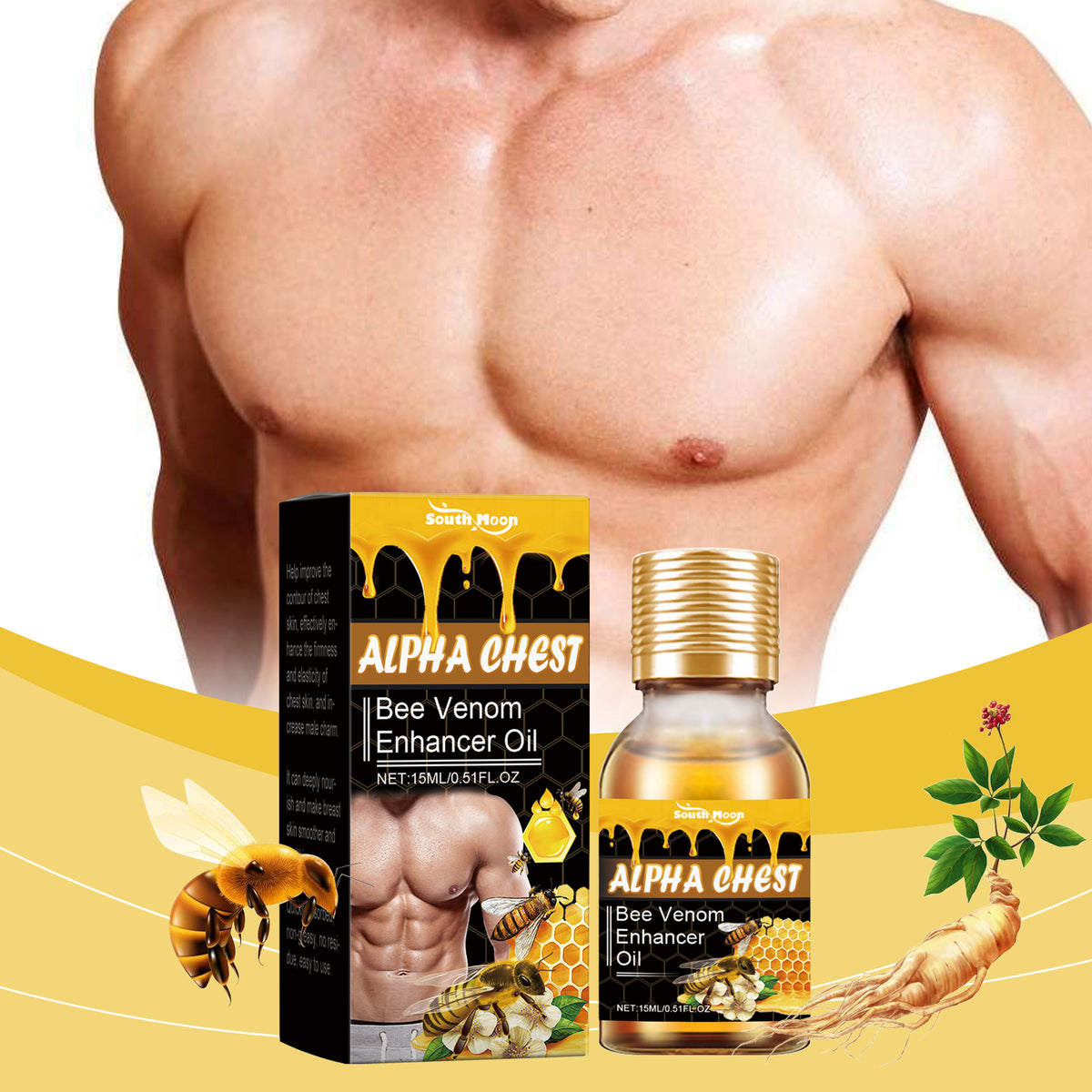 Men's Chest Shaping Oil for Firmer-Looking Contours