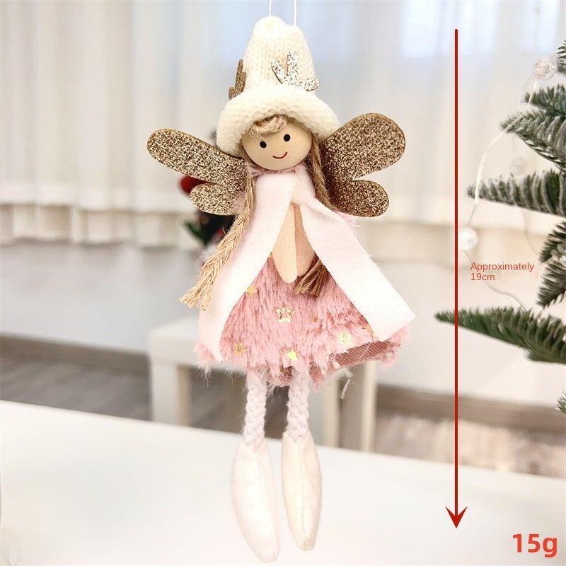 Fuzzy Angel Ornament - Cute Plush Christmas Tree Doll