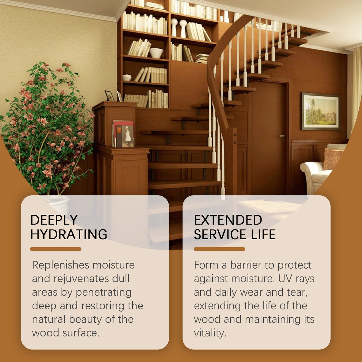 Wood Furniture Polish Oil for Natural Gloss & Care