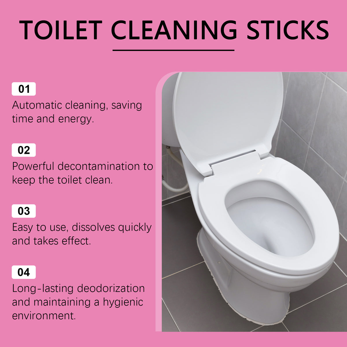 Toilet Cleaning Sticks — 8 Auto Deodorizing Tabs