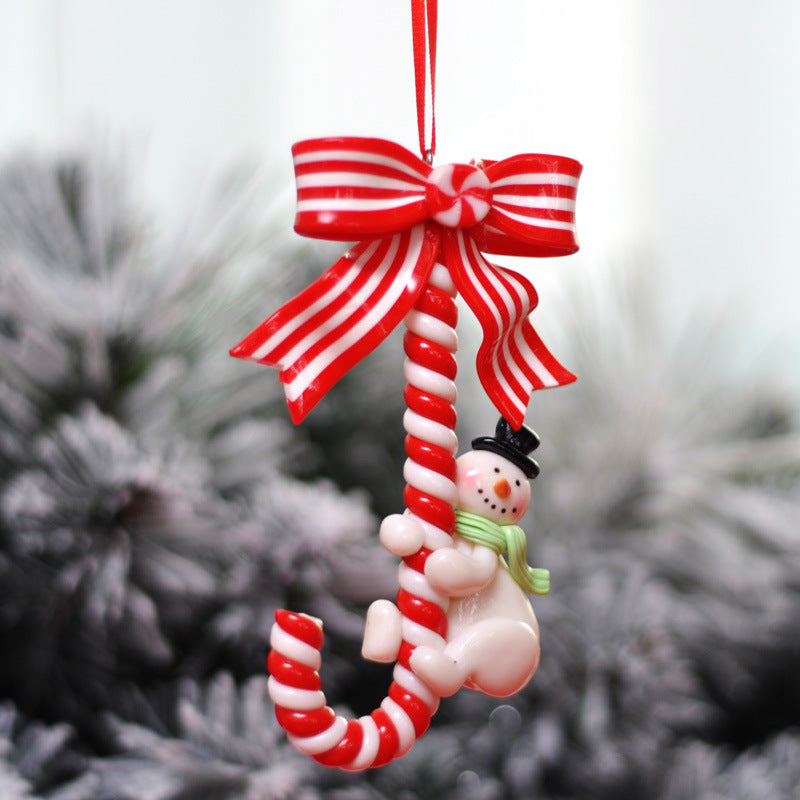 Christmas Tree Ornaments for Playful Candy-Cane Charm