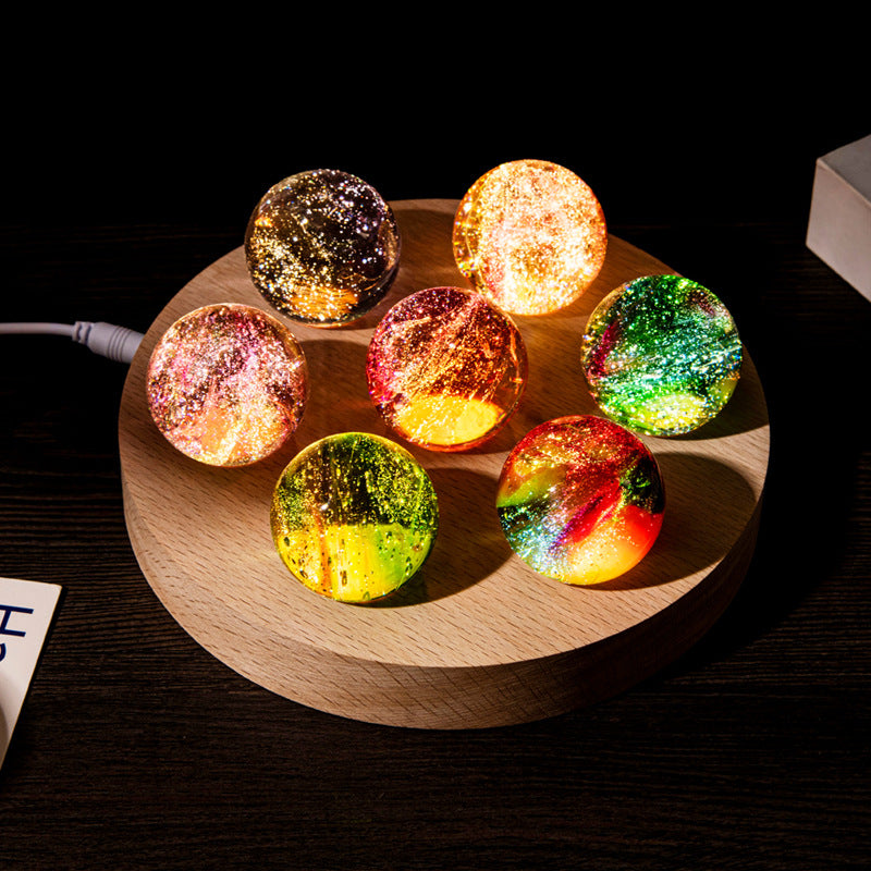 Seven Star Crystal Ball Light With Warm Colorful Glow