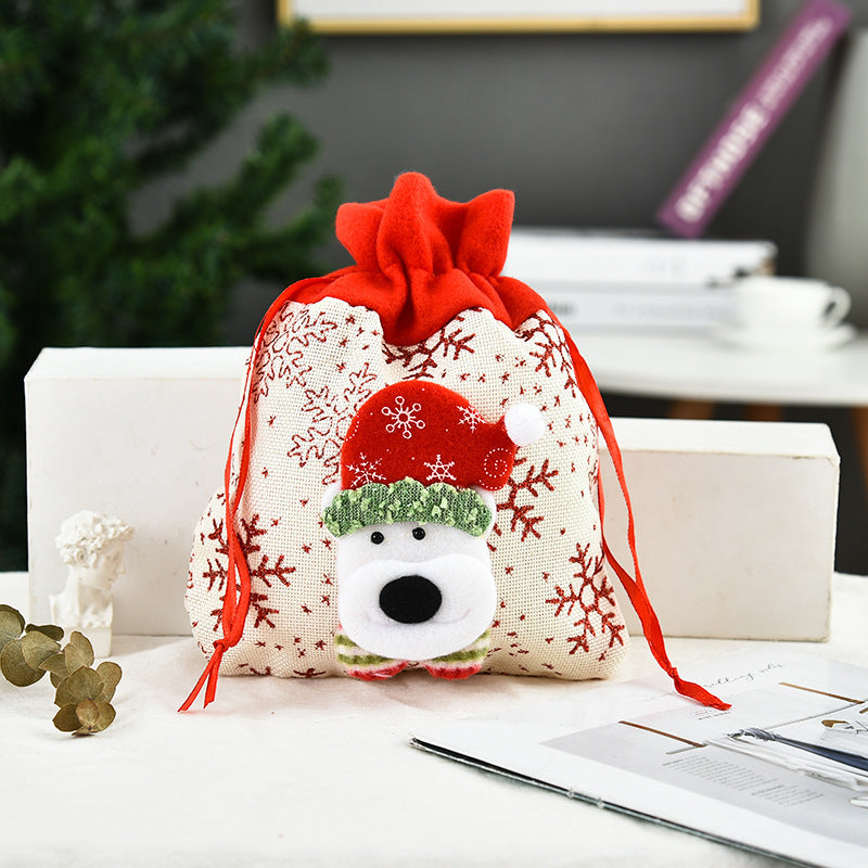 Christmas Gift Bag With Reusable 3D Character Decor