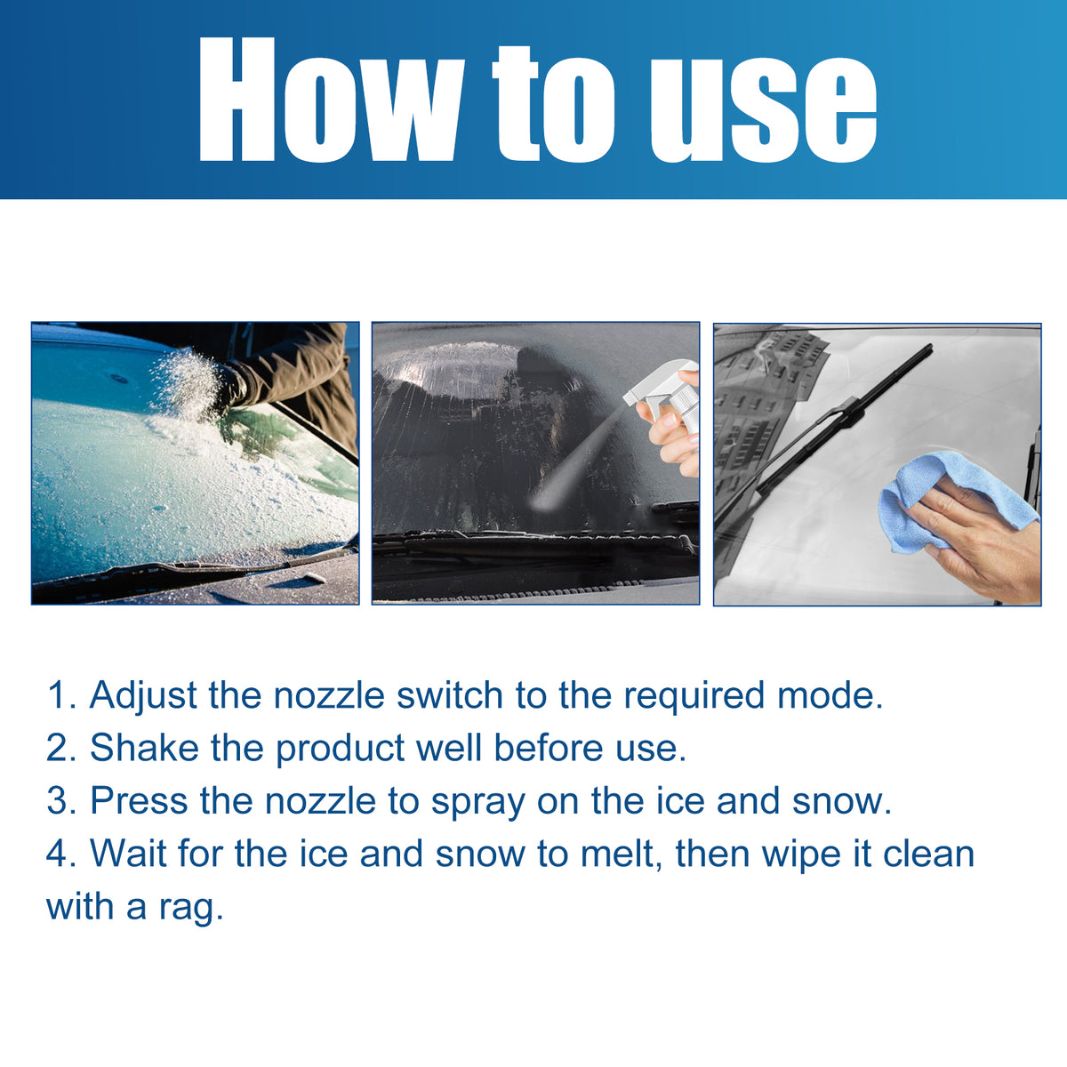 Rayhong Snow Remover Spray – Melts Car Ice Fast